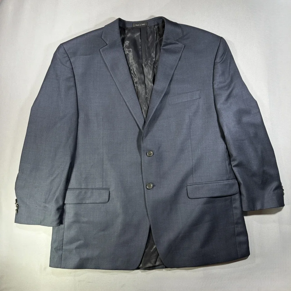 Lauren Ralph Lauren Mens 48R Wool Blazer Sport Coat Jacket Blue 2 Button 48 R